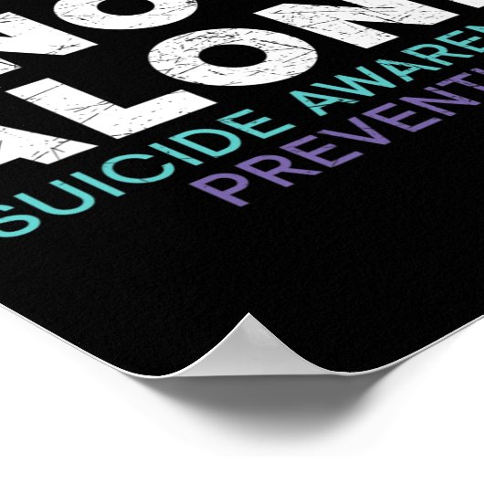 Poster Vous n'êtes pas la seule prévention du suicide de (Coin)