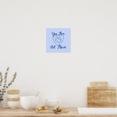 Poster "Vous n'êtes pas seul" Bleu Coeur Imprimer (Cuisine)