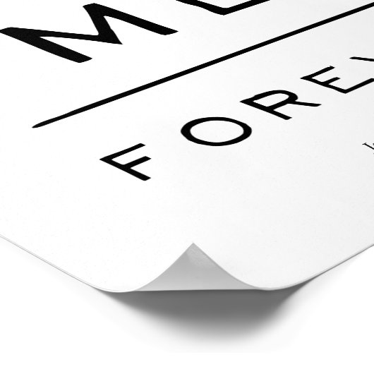 Poster Vous plus moi = équation éternelle noir et blanc (Coin)