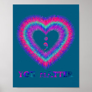 Poster Vous point-virgule cœur Prévention de la sensibili