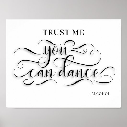 Poster Vous Pouvez Danser Mariage Dance Signe (Devant)