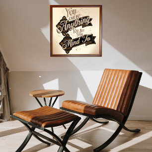 Poster Vous Pouvez Faire N'Importe Quoi Citer Beige Brown