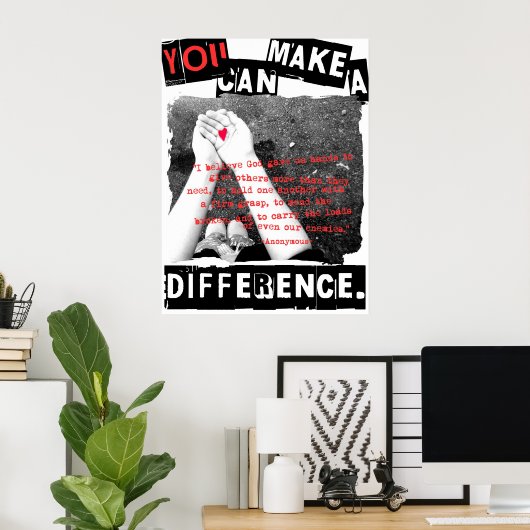 Poster Vous pouvez faire une différence (Bureau à domicile)