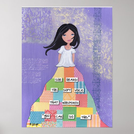 Poster Vous pouvez le faire - Art pour les filles et les (Devant)