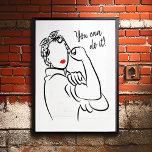 Poster Vous pouvez le faire élégant et moderne Rosie Le R<br><div class="desc">You Can Do It Stylish and Modern Rosie The Riveter Poster - Cette affiche inspirante présente une image inspirée de l'ancien cool "We Can Do It!" Affiche de propagande américaine. Associé à Rosie le Riveter, qui a contribué au mouvement des femmes dans la main-d'oeuvre industrielle rémunérée pendant la Seconde Guerre...</div>