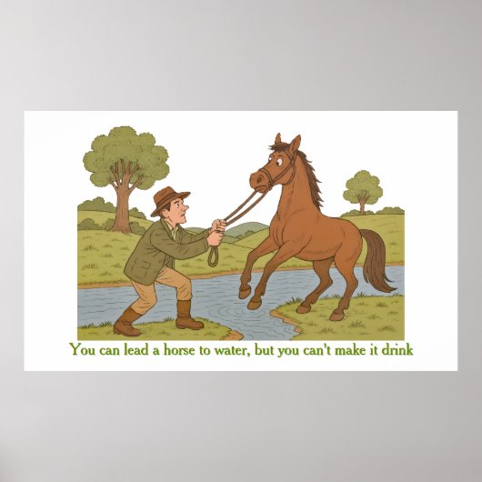Poster Vous pouvez mener un cheval à l'eau (Devant)