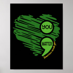 Poster Vous Problème Point-virgule Cœur Rétro Santé Menta