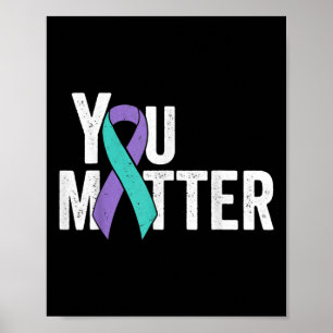 Poster Vous Problème Prévention Suicide Turquoise Purple