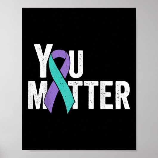 Poster Vous Problème Prévention Suicide Turquoise Purple (Devant)
