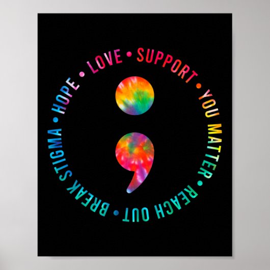 Poster Vous Problème Semicolon Prévention Suicide Sensibi (Devant)