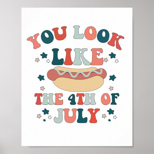 Poster Vous Ressemblez À Un Chien Chaud Patriotique Du 4  (Devant)