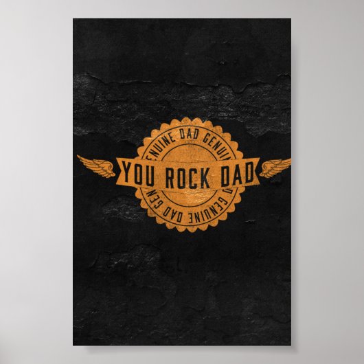 Poster Vous Rock Papa Orange Black Emblem (Devant)