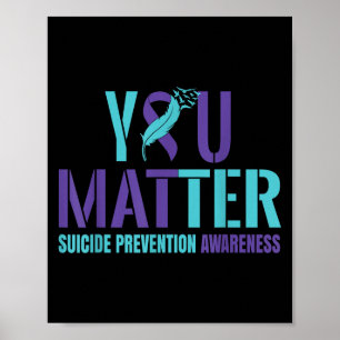 Poster Vous - Ruban de sensibilisation au violet sarcelle