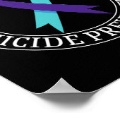 Poster Vous Ruban Turquoise Et Violet Prévention Suicide (Coin)
