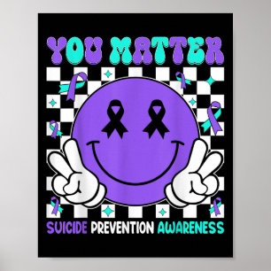 Poster Vous Ruban Violet Sarcelle de Sensibilisation à la