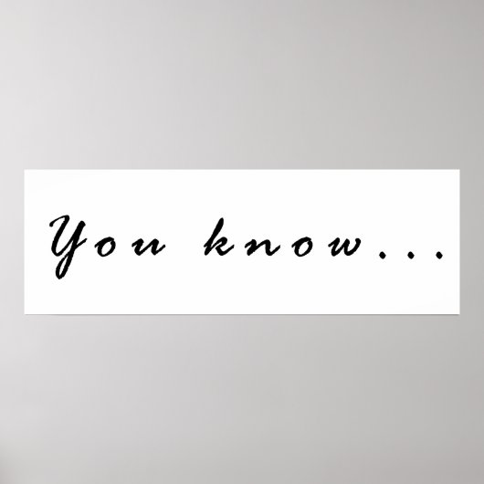 Poster Vous savez... (Devant)