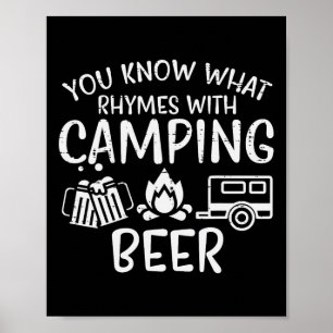 Poster Vous savez ce qui rime avec Camping Drôle Camper P