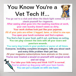 Poster Vous savez que vous êtes un technicien vétérinaire