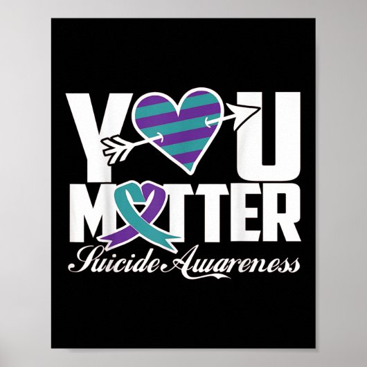 Poster Vous Suicide Sensibilisation Violet Et Turquoise R (Devant)