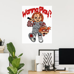 Poster Vous voulez jouer ?", thème de l'horreur