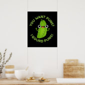 Poster Vous Voulez Puns I Gourd Puns Veggie Pun Dark BG (Cuisine)