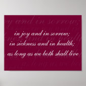 Poster Vow mariage En Maladie Magenta (Devant)