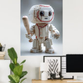 Poster Voxel baseball mascot character (Bureau à domicile)