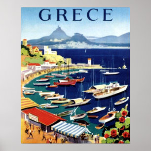 Poster Voyage à Athènes Grèce Vintage