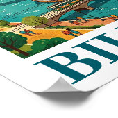 Poster Voyage à Bilbao Espagne - Architecture Colorée (Coin)