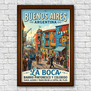 Poster Voyage à Buenos Aires, Argentine, années 1960