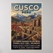 Poster Voyage à Cusco, Pérou des années 1960 (Devant)