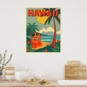 Poster Voyage à Hawaï vintage (Cuisine)