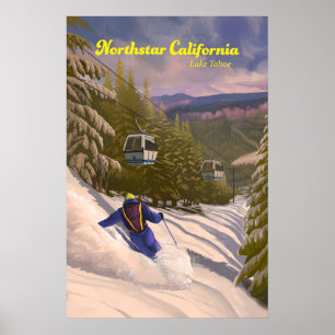 Poster Voyage à la station de ski Northstar California La