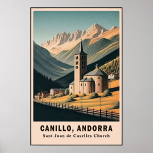 Poster Voyage à l'église Sant Joan de Caselles des années
