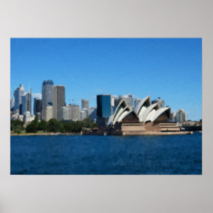 Poster Voyage à l'Opéra de Sydney vintage