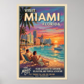 Poster Voyage à Miami, Floride, années 1960 (Devant)