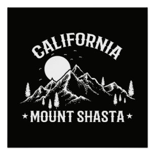 Poster Voyage à Mount Shasta Californie vintage