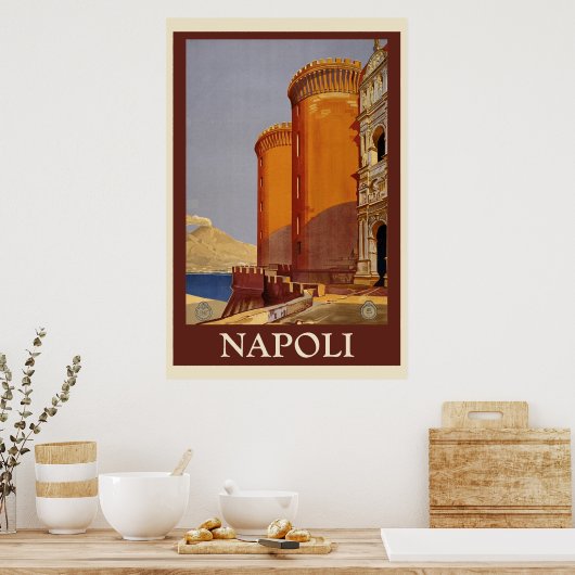 Poster Voyage à Naples Vintage (Cuisine)