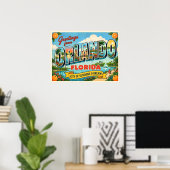 Poster Voyage à Orlando Floride Vintage (Bureau à domicile)