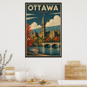 Poster Voyage à Ottawa Canada à l'ancienne (Cuisine)