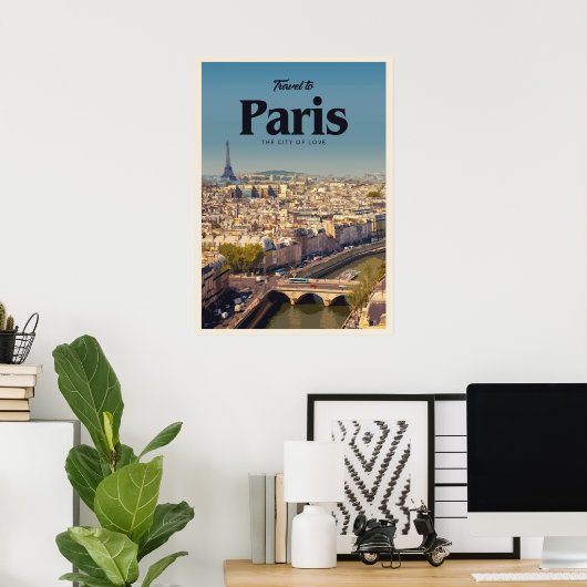 Poster Voyage à Paris (Bureau à domicile)