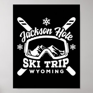 Poster Voyage à ski à Jackson Hole dans le Wyoming Groupe