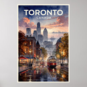 Poster Voyage à Toronto Canada Vintage