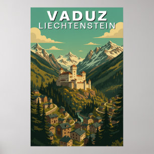 Poster Voyage à Vaduz, Liechtenstein, versant alpin