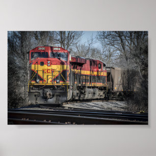 Poster Voyage à vapeur : Antique Train Art