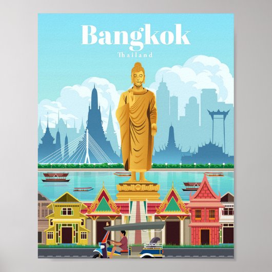 Poster Voyage Art Voyage À Bangkok (Devant)