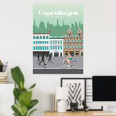 Poster Voyage Art Voyage à Copenhague (Bureau à domicile)
