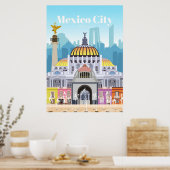 Poster Voyage Art Voyage à Mexico City (Cuisine)