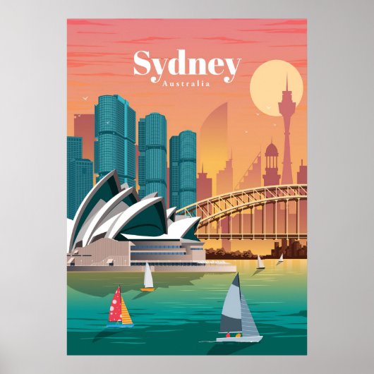 Poster Voyage Art Voyage À Sydney Australie (Devant)