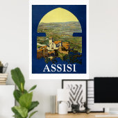 Poster Voyage Assissi Vintage (Bureau à domicile)